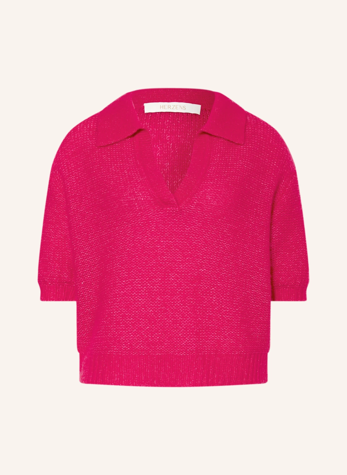 HERZENS Strick-Poloshirt mit Cashmere