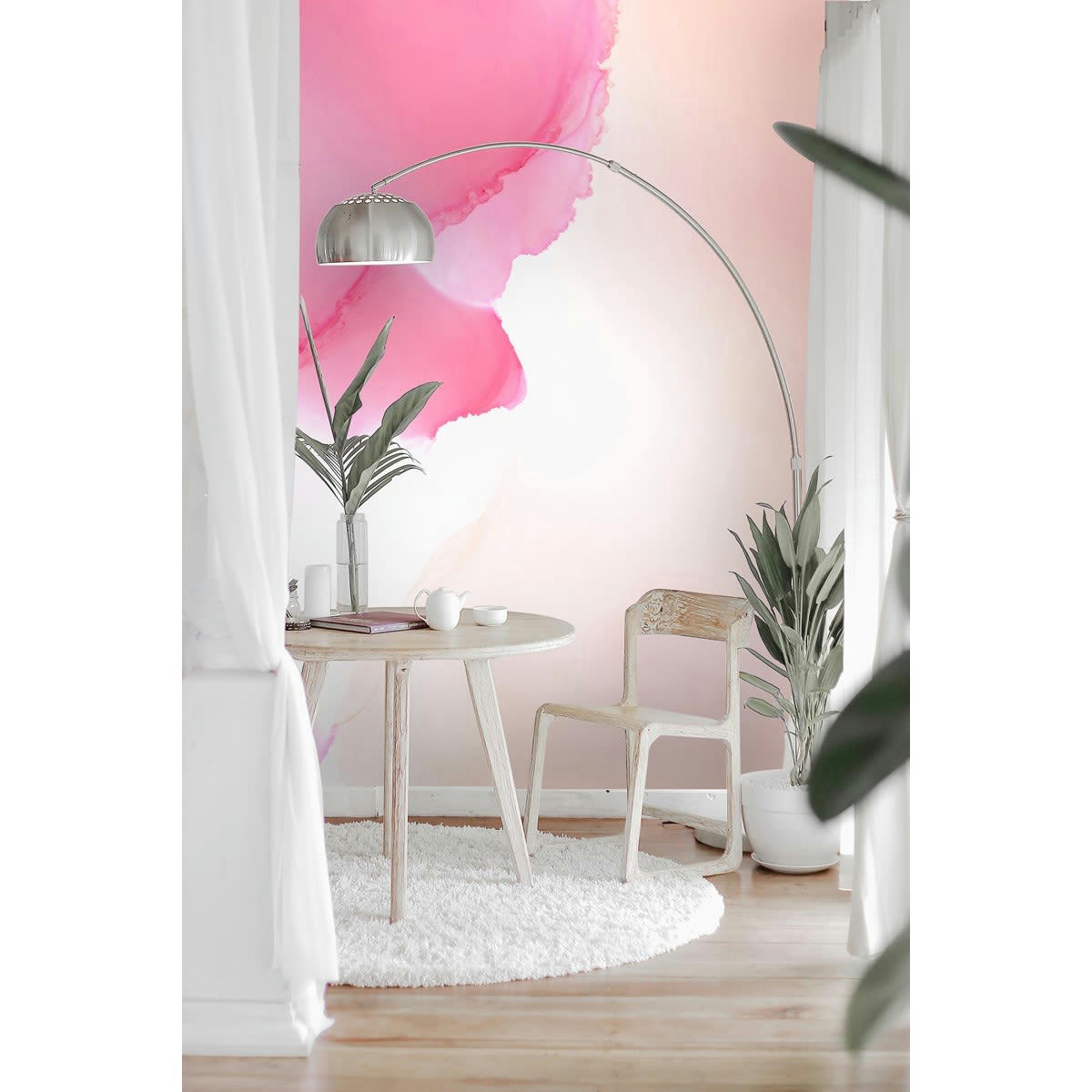 TOURMALINE - Papier peint panoramique en Papier Rose pâle  192x290