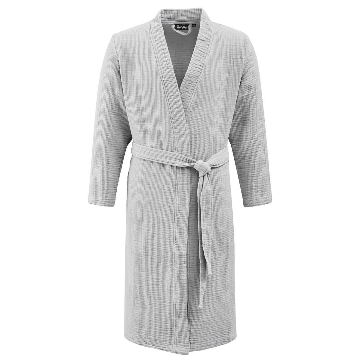 LOFT - Peignoir en gaze de coton  gris perle L/XL