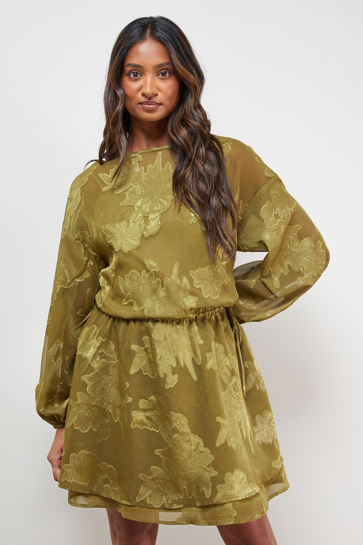 Oasis Boho Tie Sleeve Mini Dress