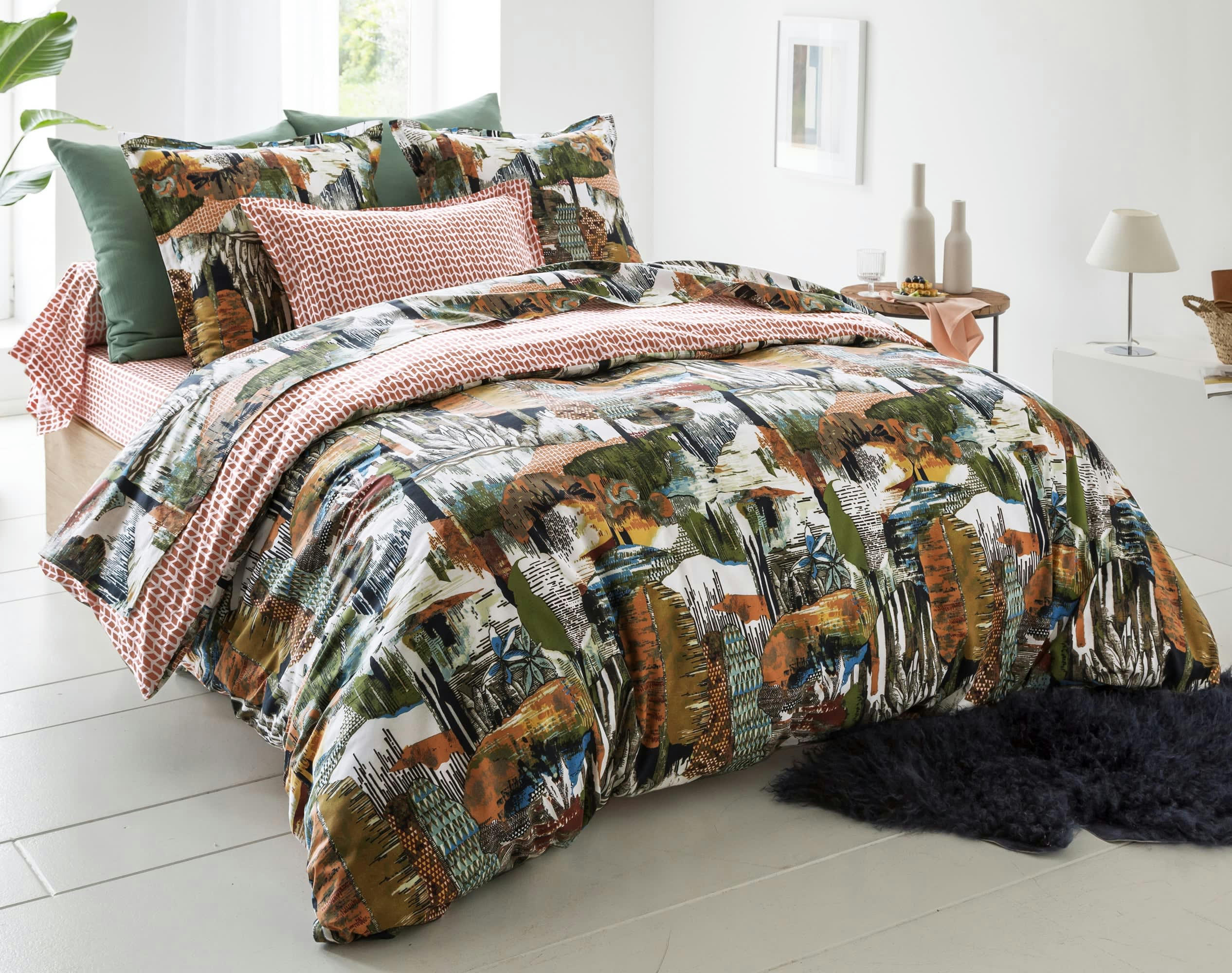 PATCHARBRE - Housse de couette réversible 260x240 multicolore en coton