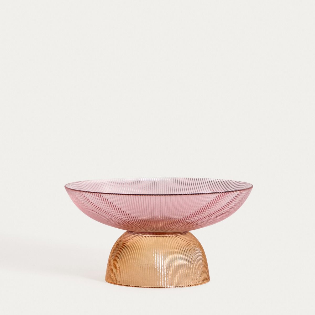 Patera MEGALO szklana różowo - żółta 25 cm