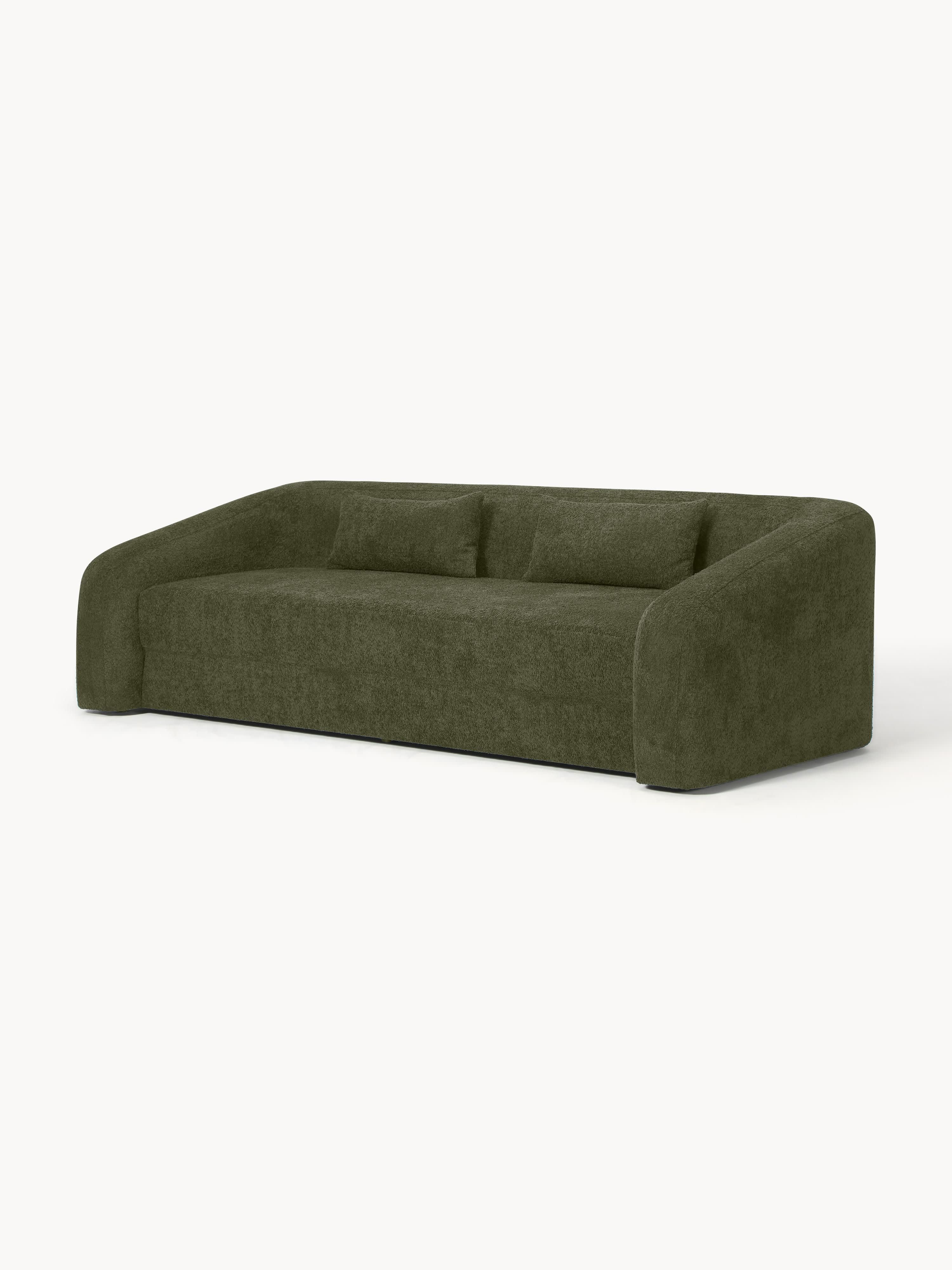 Schlafsofa Eliot (3-Sitzer) aus Teddy-Bouclé