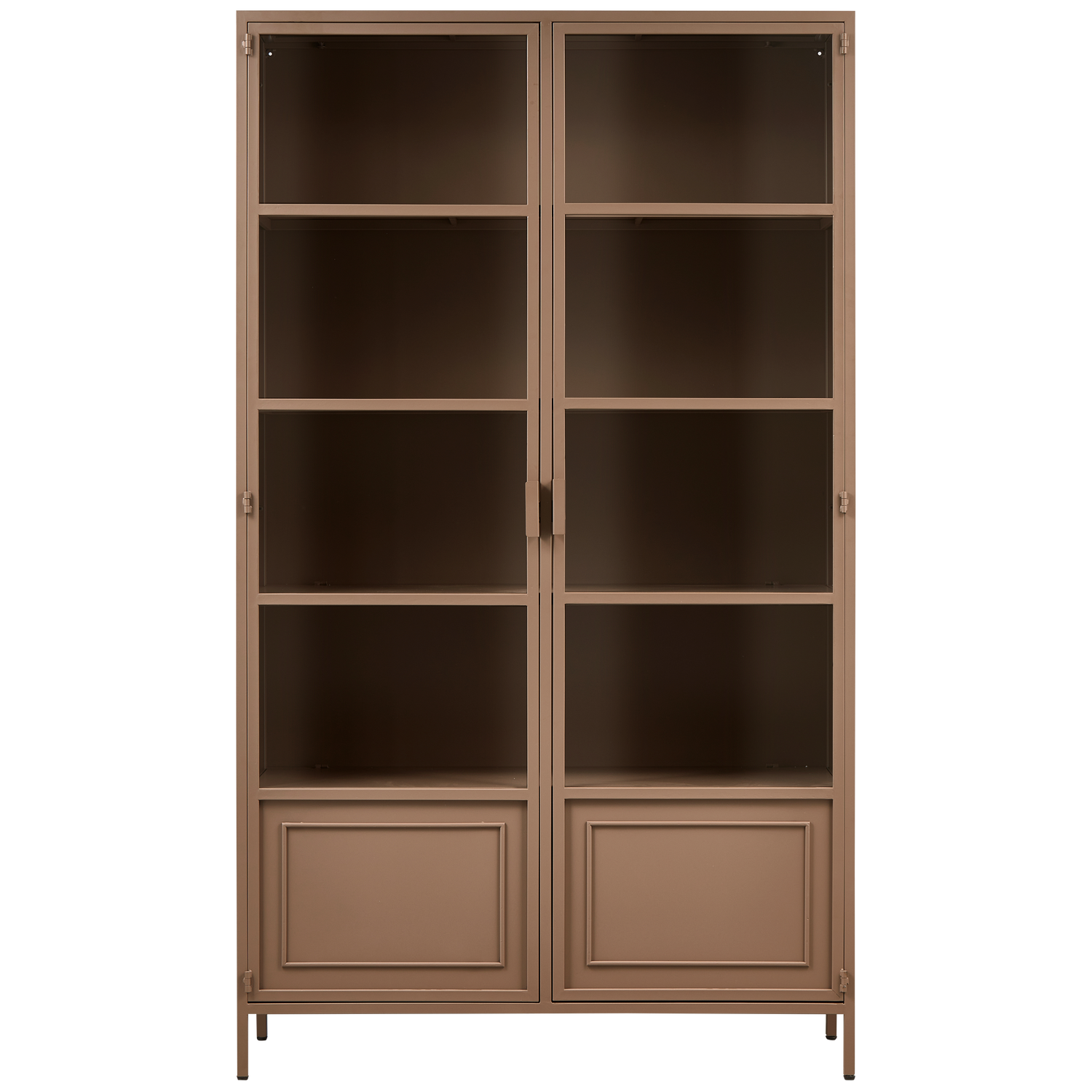 WOOOD vitrinekast Ronja - Metaal - Military Brown - 189x110x43