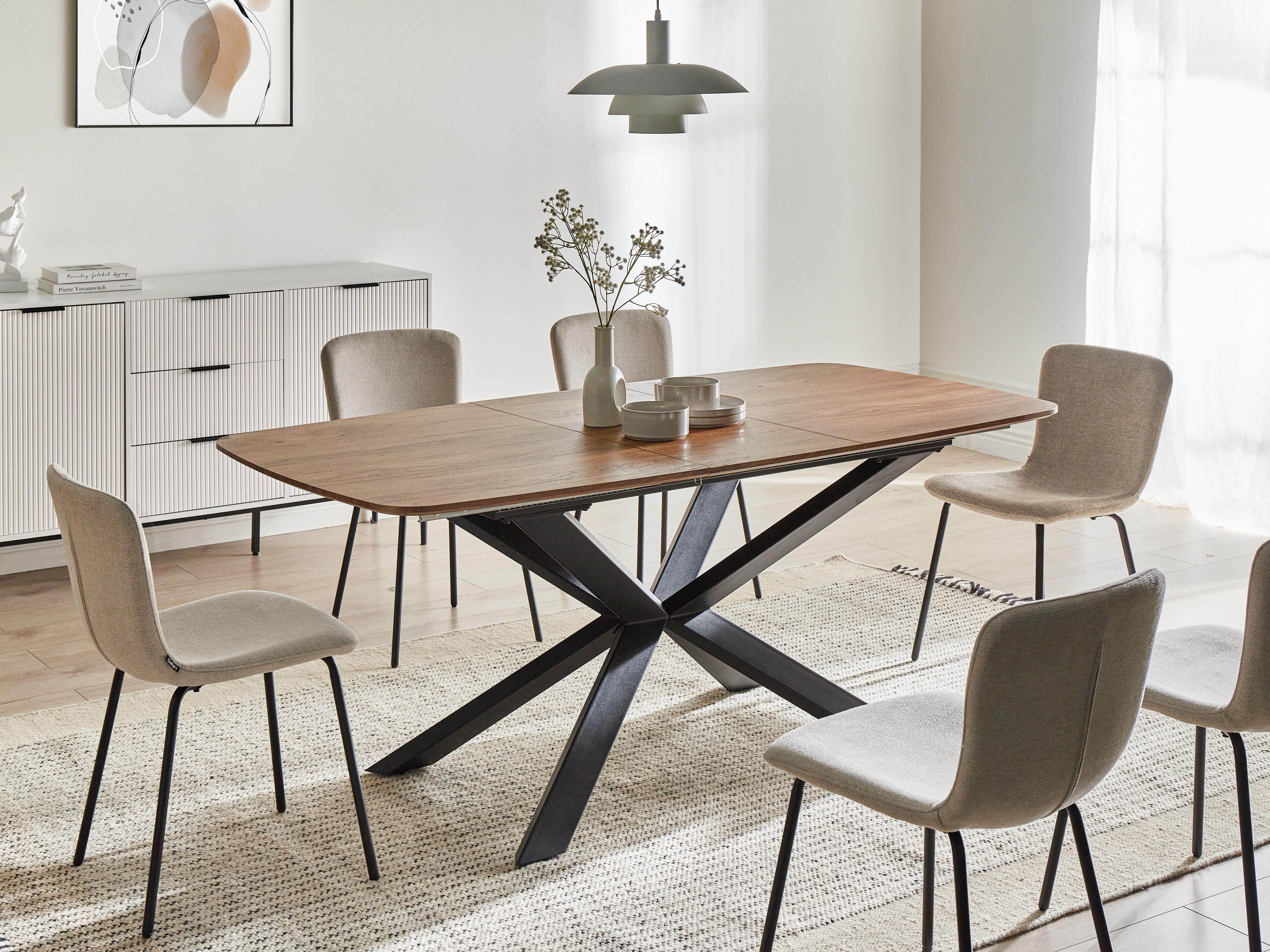 Extending Dining Table GAIRDNER Brown 140/180 cm 90 cm