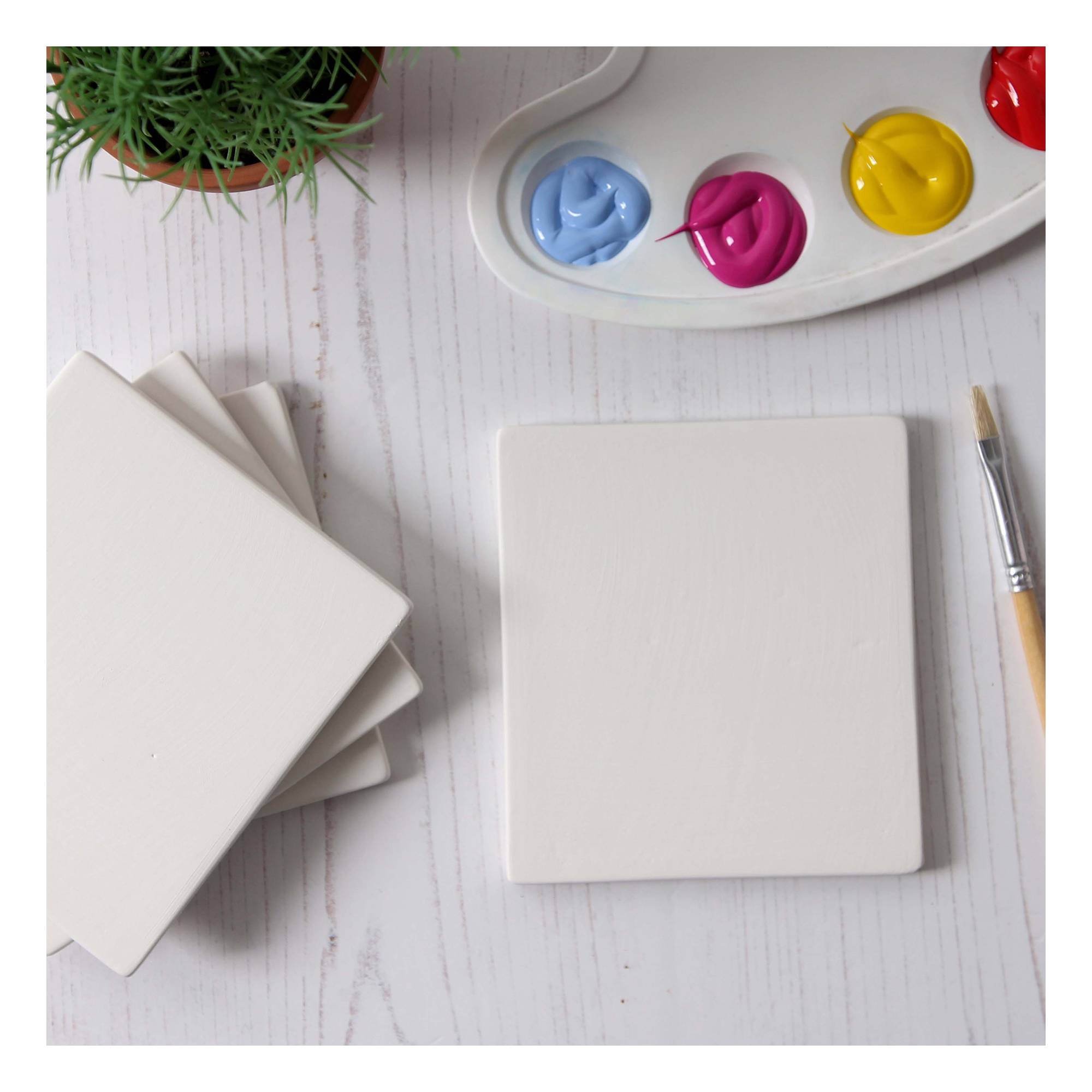 Unglazed Ceramic Coasters 4 Pack