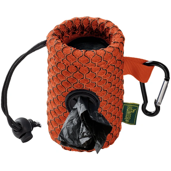 Kotbeutel, für Hunde, Polyester/Kunststoff/Metall, orange