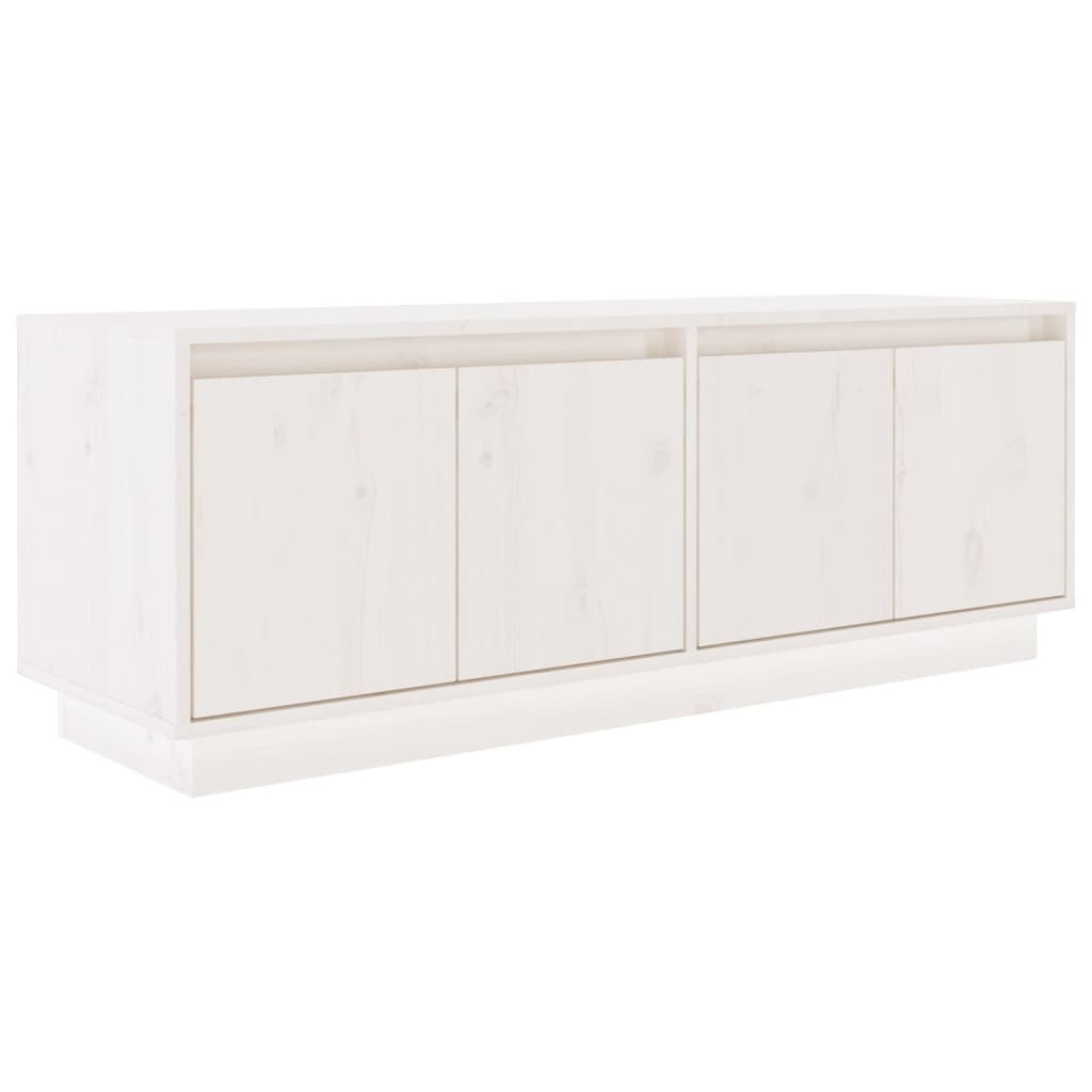 Szafka Pod Telewizor RTV Komoda Drewniana Biała 110x34x40 cm