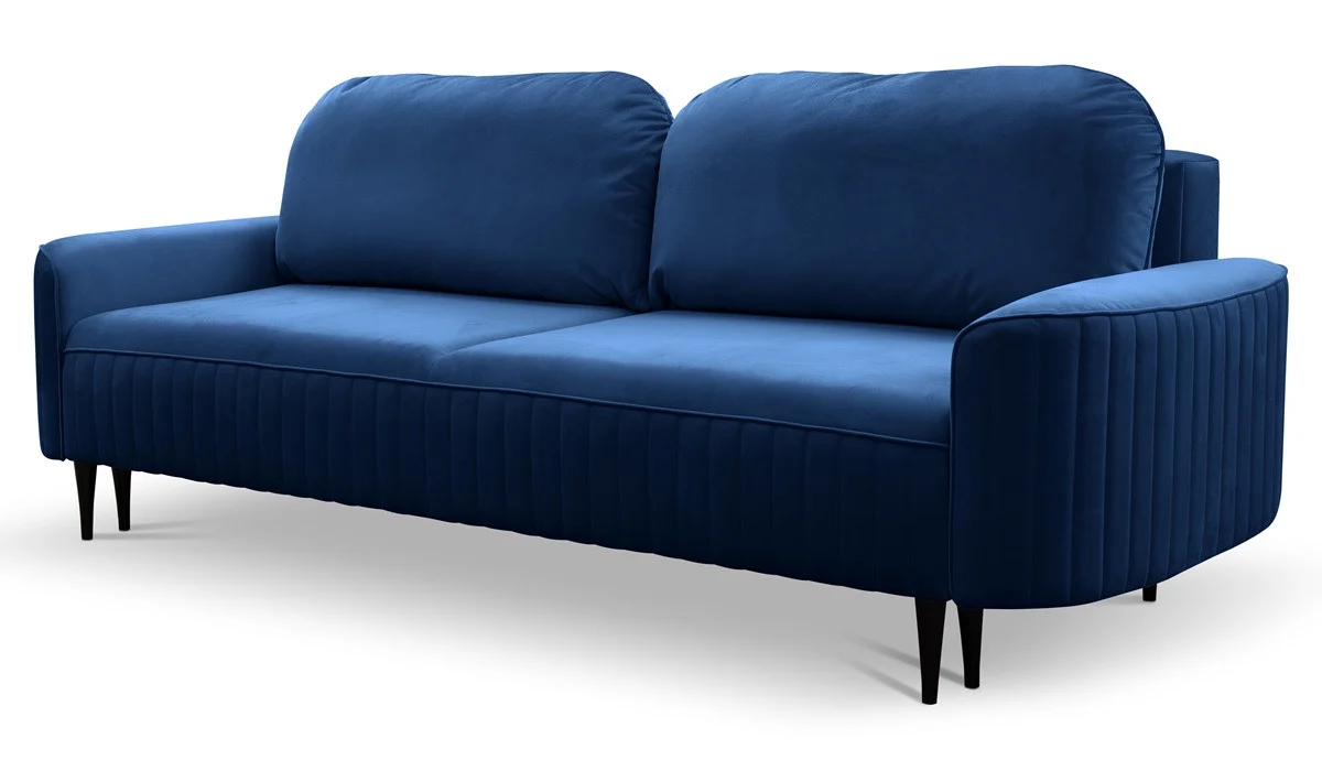 Sofa ANES rozkładana trzyosobowa do salonu - granatowa