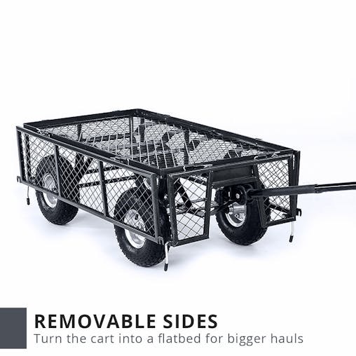 NNEDPE Garden Cart with Mesh Liner Lawn Folding Trolley Hammer