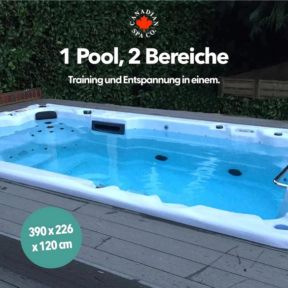 Whirlpool, Whirlpool St. Lawrence 4m Sport Swim Spa weiss, braun