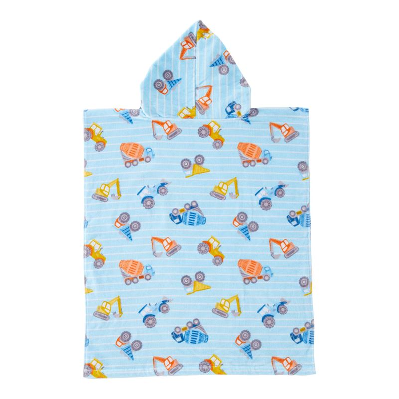 Construction Zone Kids Hooded Beach Towel