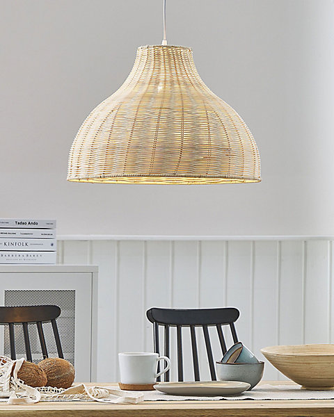 Lampe suspension MILLIAN Rotin Marron clair