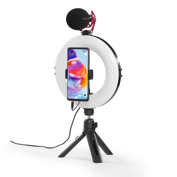 LED-Ringlicht »Smart«, Ø: 21 cm, schwarz, Kunststoff