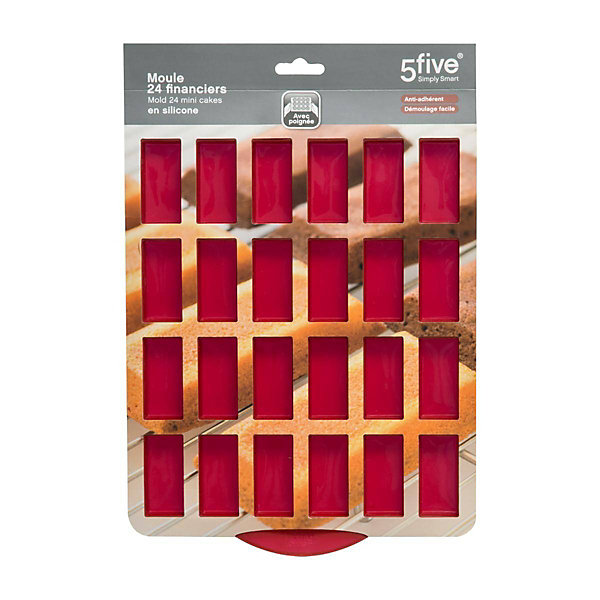 Moule 20 financiers silicone- Rouge Silicone Pro - 5Five