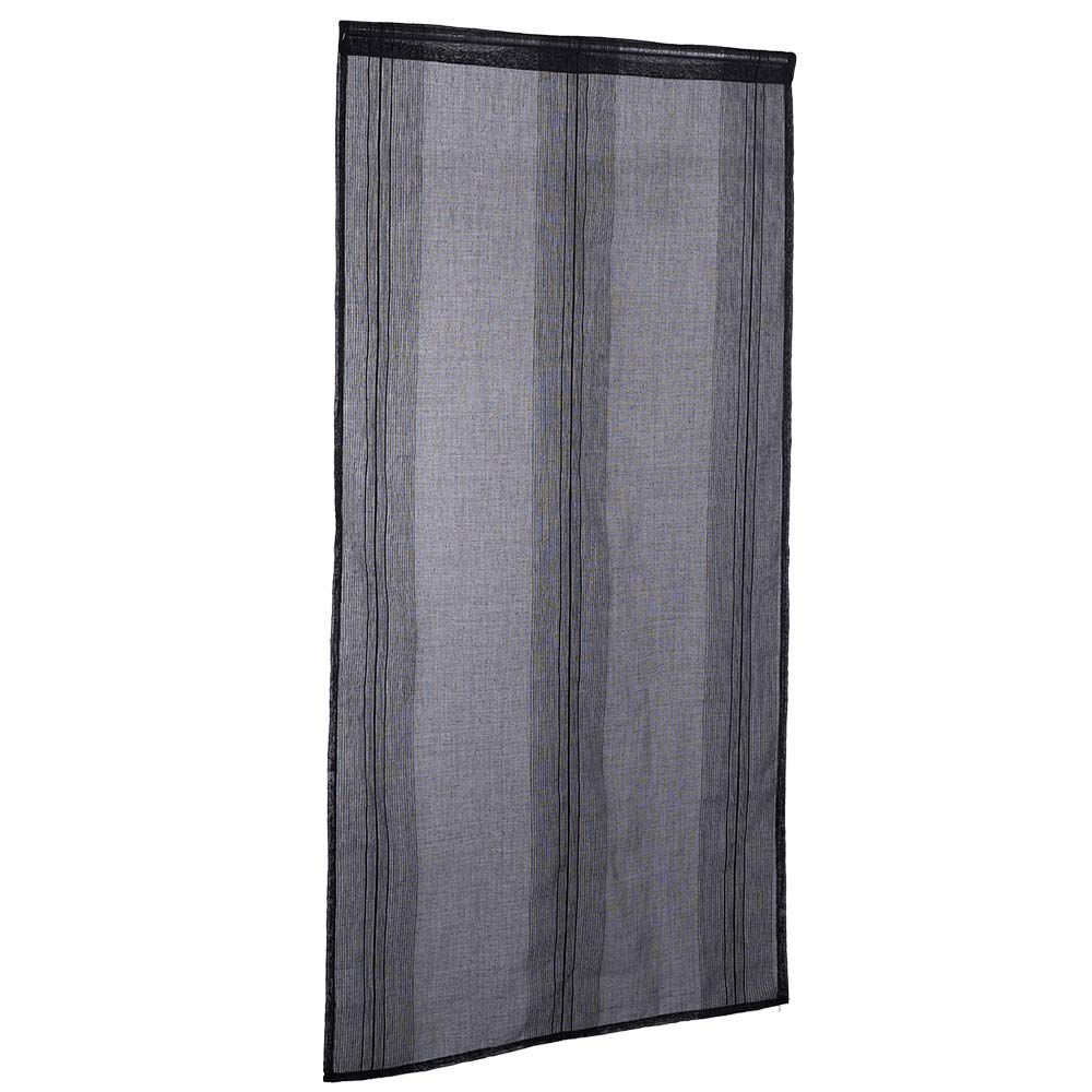 Vitrage droit passe tringle uni noir 60x160 cm x2