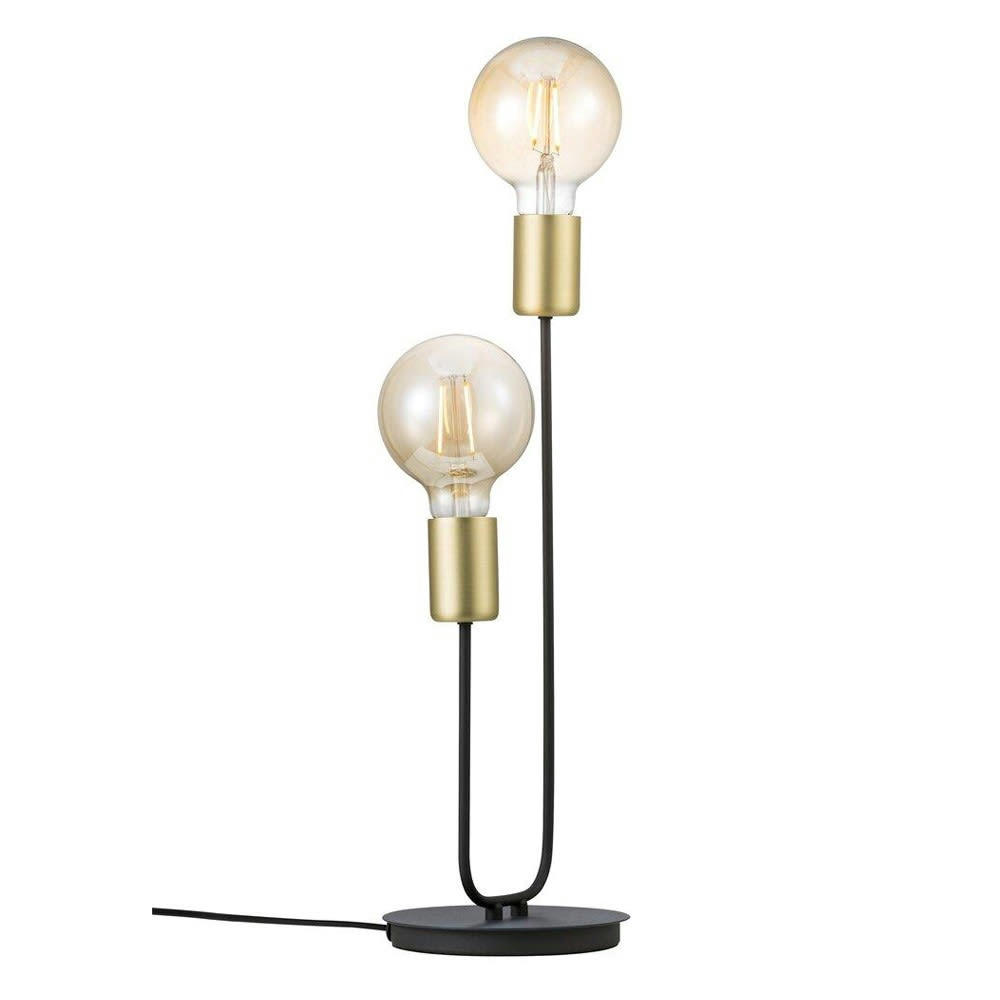 JOSEFINE - Lampe de table en métal noir mat avec 2 points lumineux