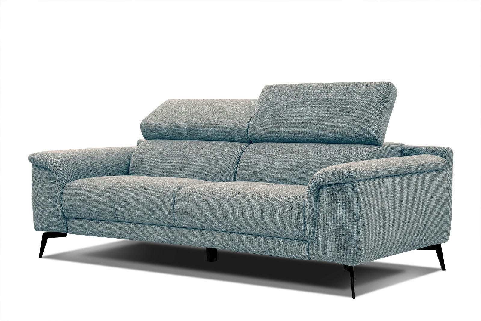 FIERO - Canapé droit 3 places XXL tissu bleu clair