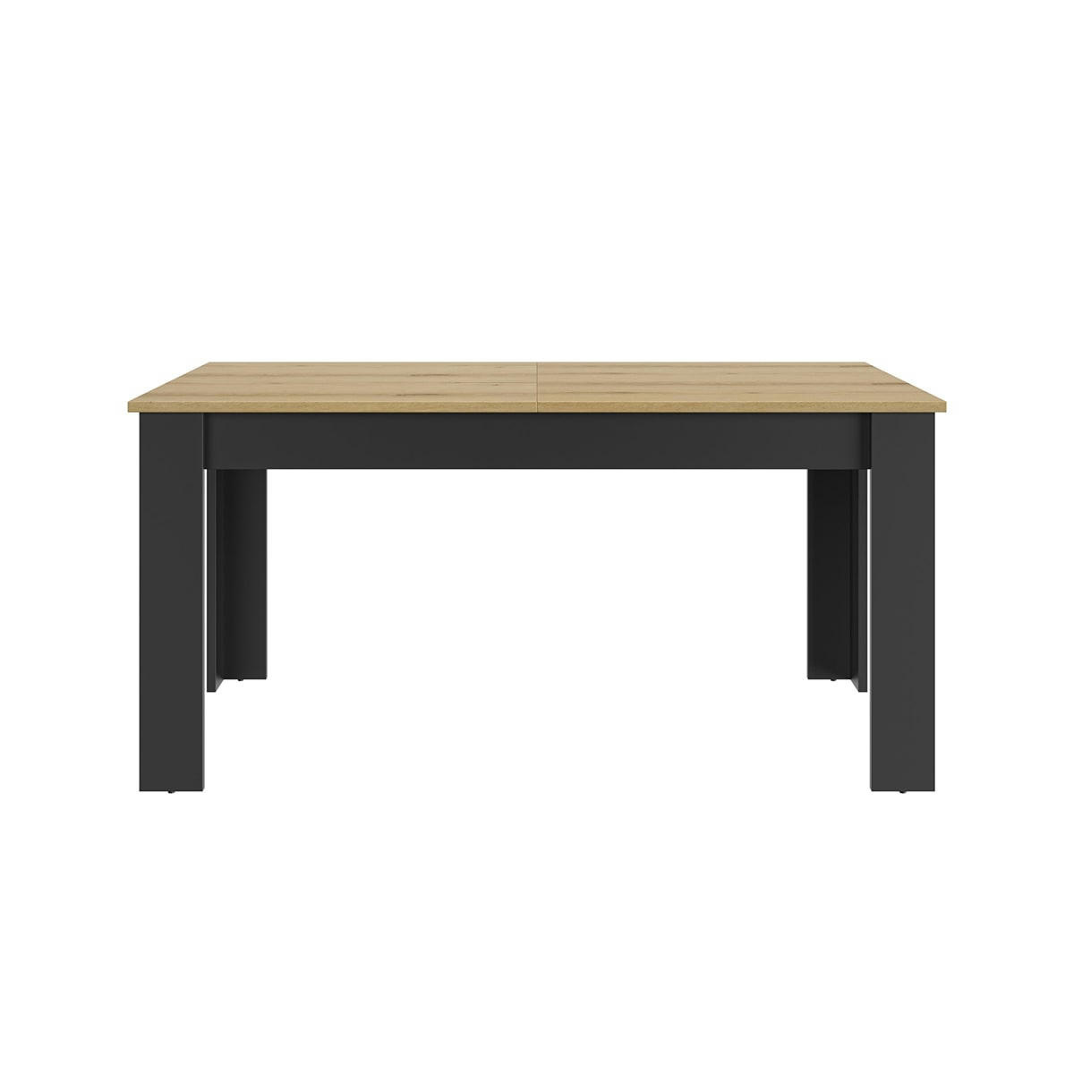 MANCHESTER - Table à manger rallonge naturel noir