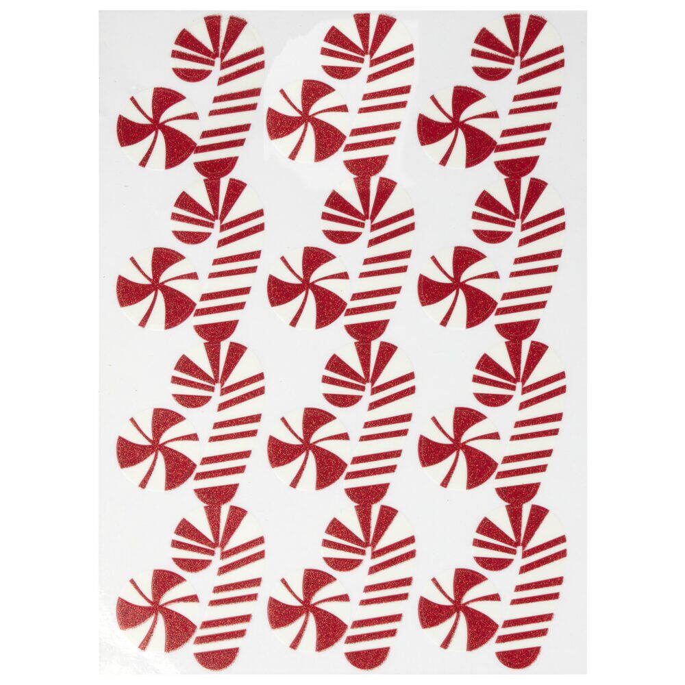 Décoration de fenêtre électrostatique x24 sucre d'orge rouge