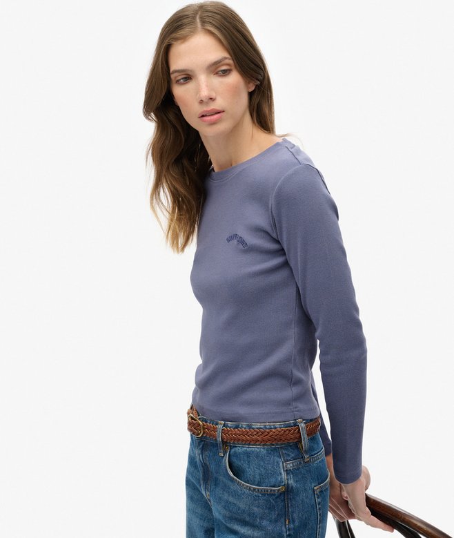 Athletic Essentials Logo Garment Dyed Ribbed Top