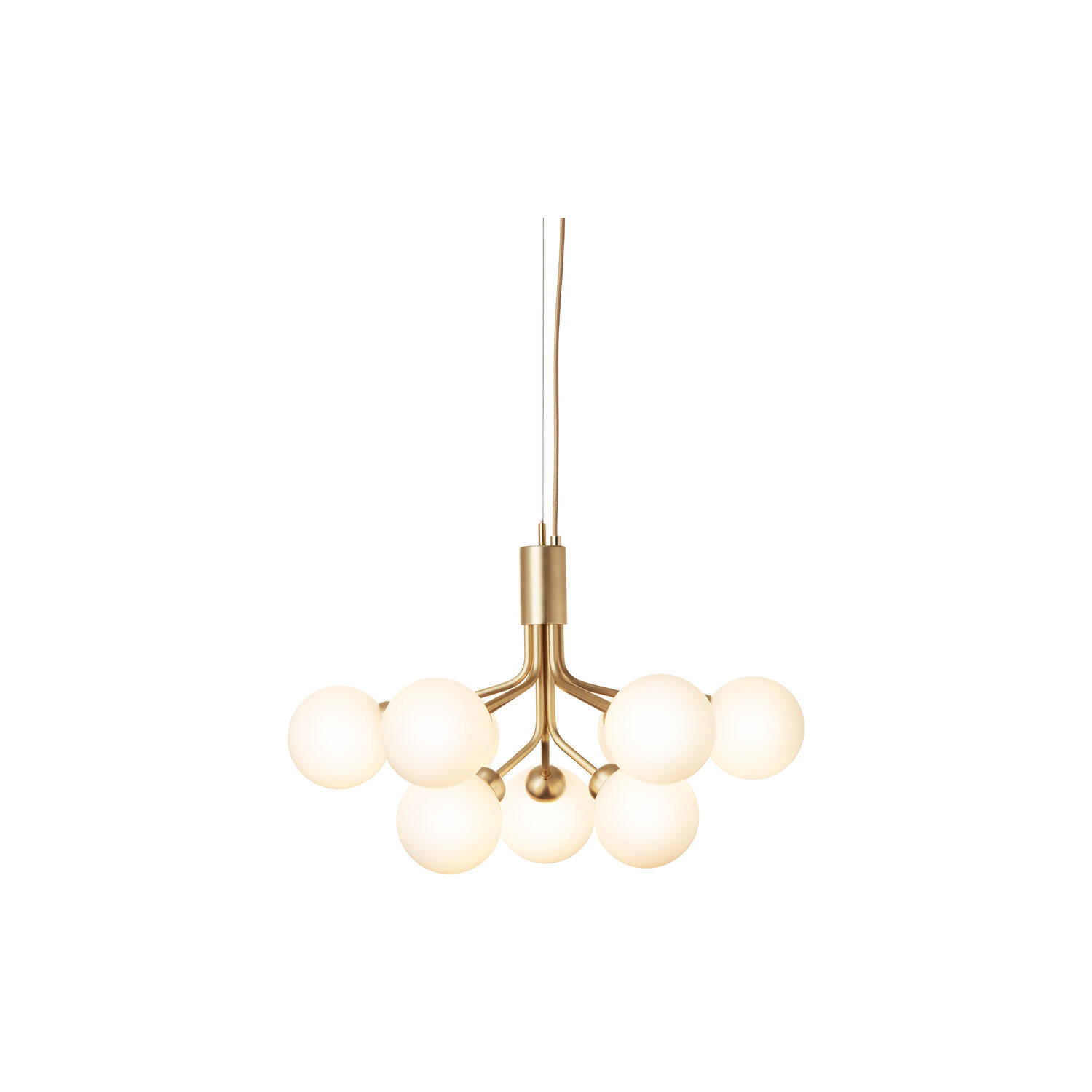 Apiales 9 Pendant, brushed brass/opal