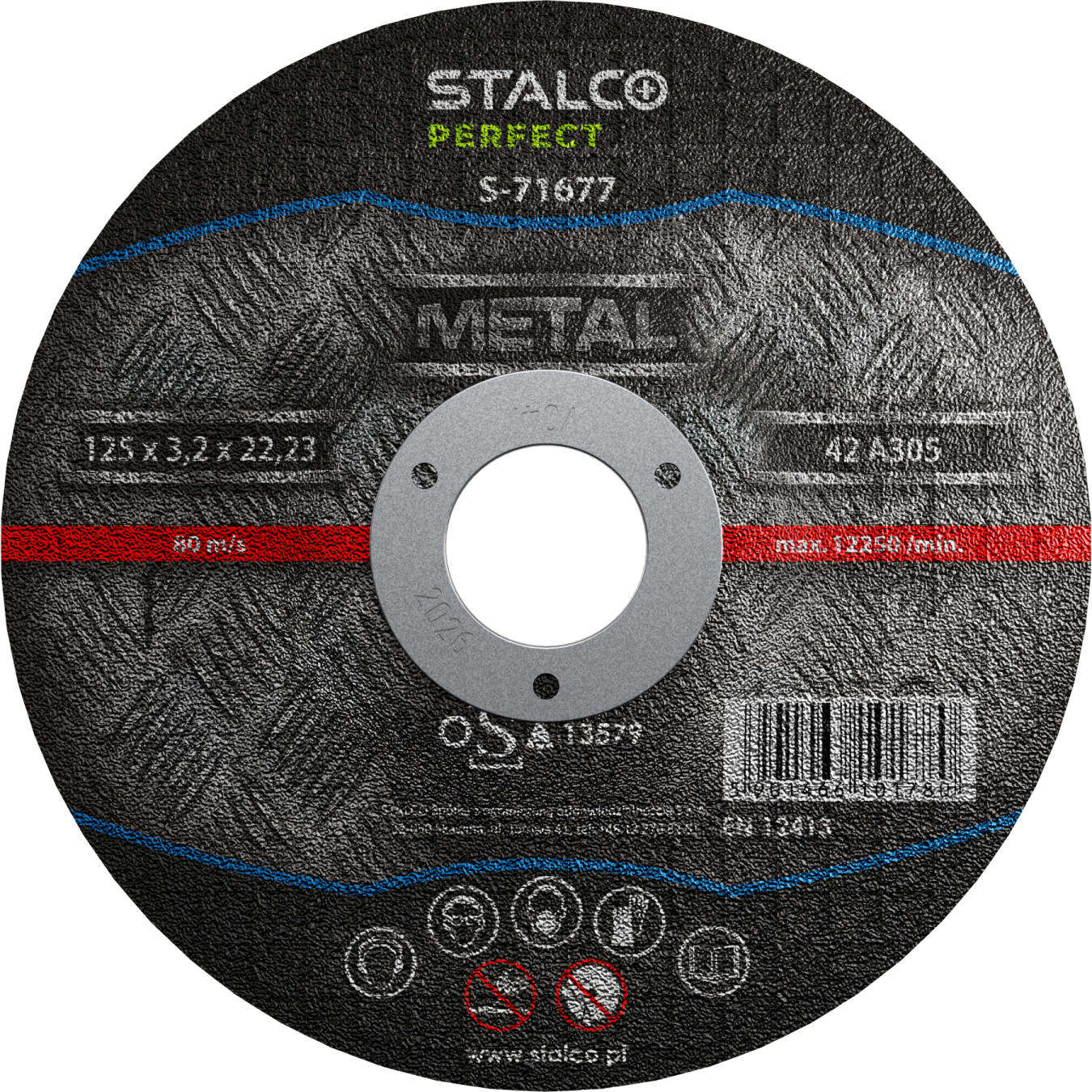 Tarcza do cięcia metalu - wypukła ø 115 x 3,2 x 22, 23 mm STALCO PERFECT S-71675