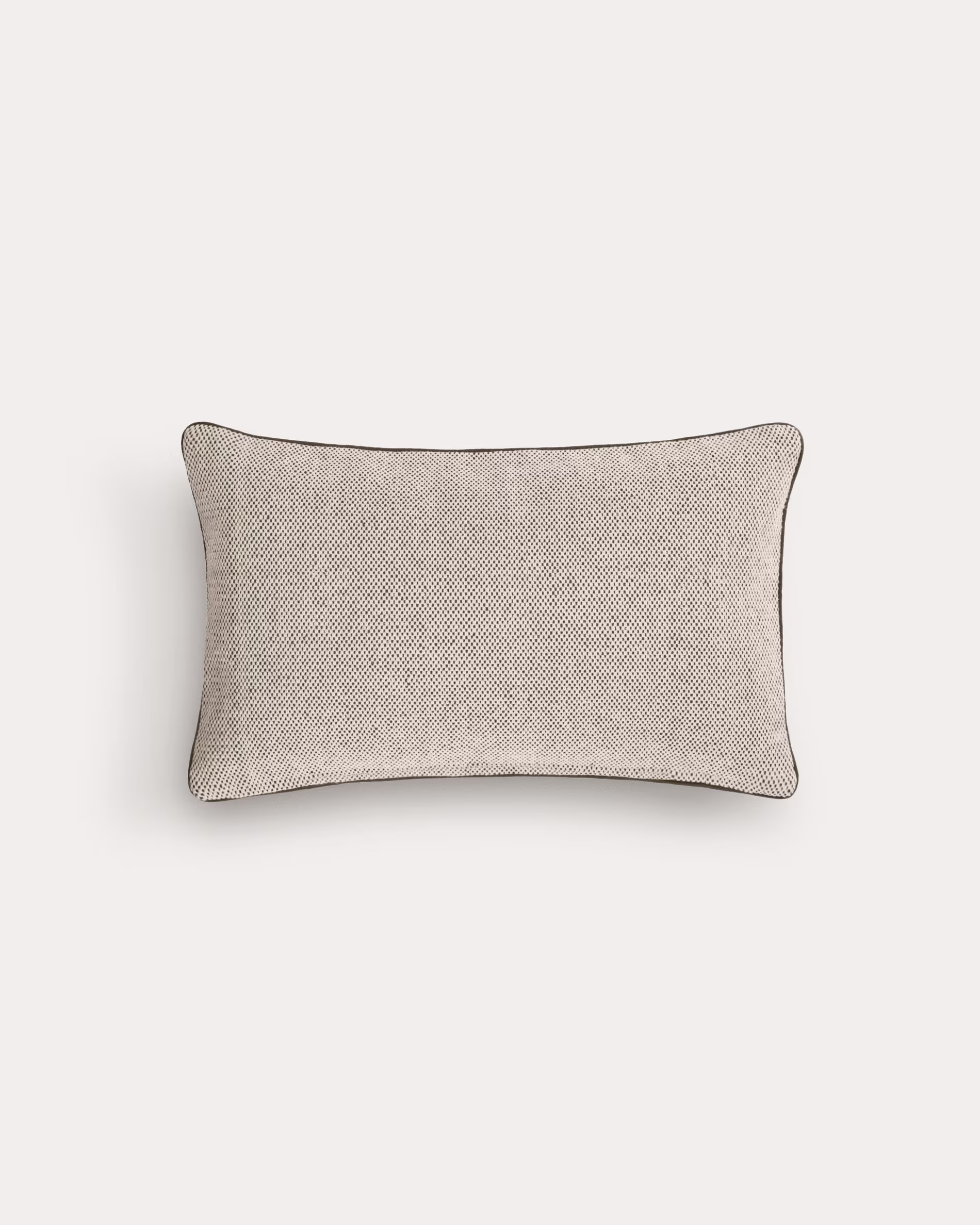 Funda cojín Celmira 100% algodón beige y borde gris 30 x 50 cm