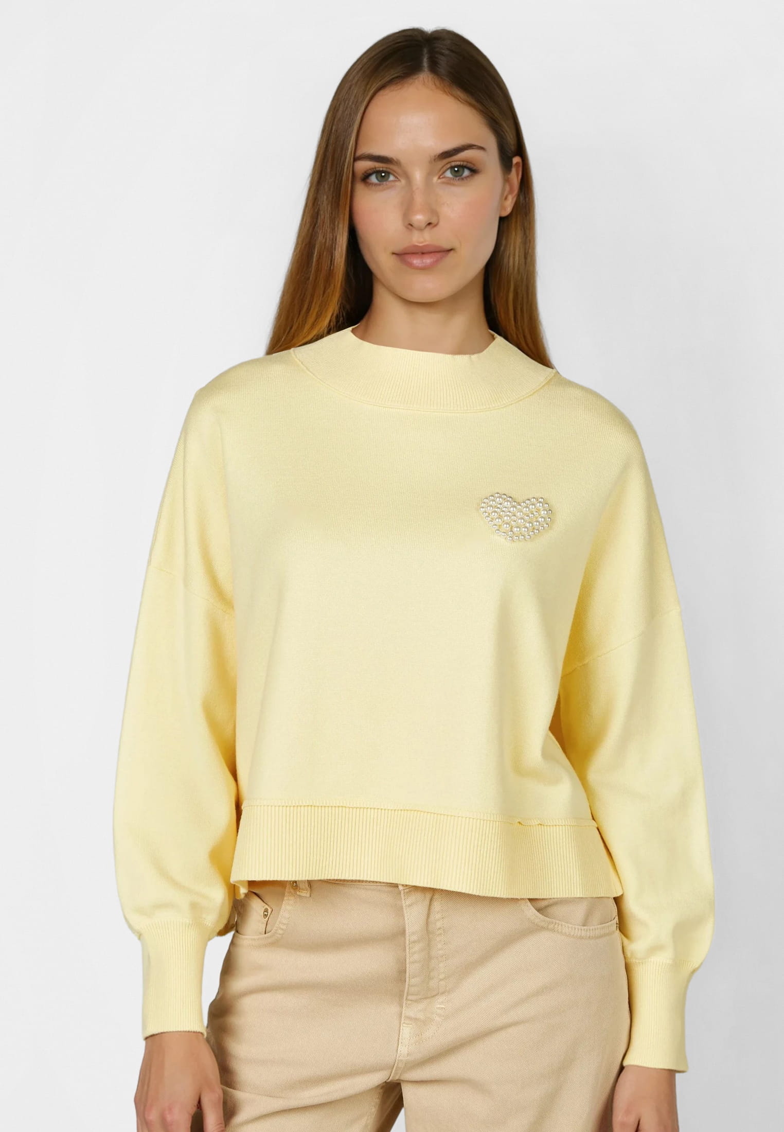 Pullover mit Perlen-Herz