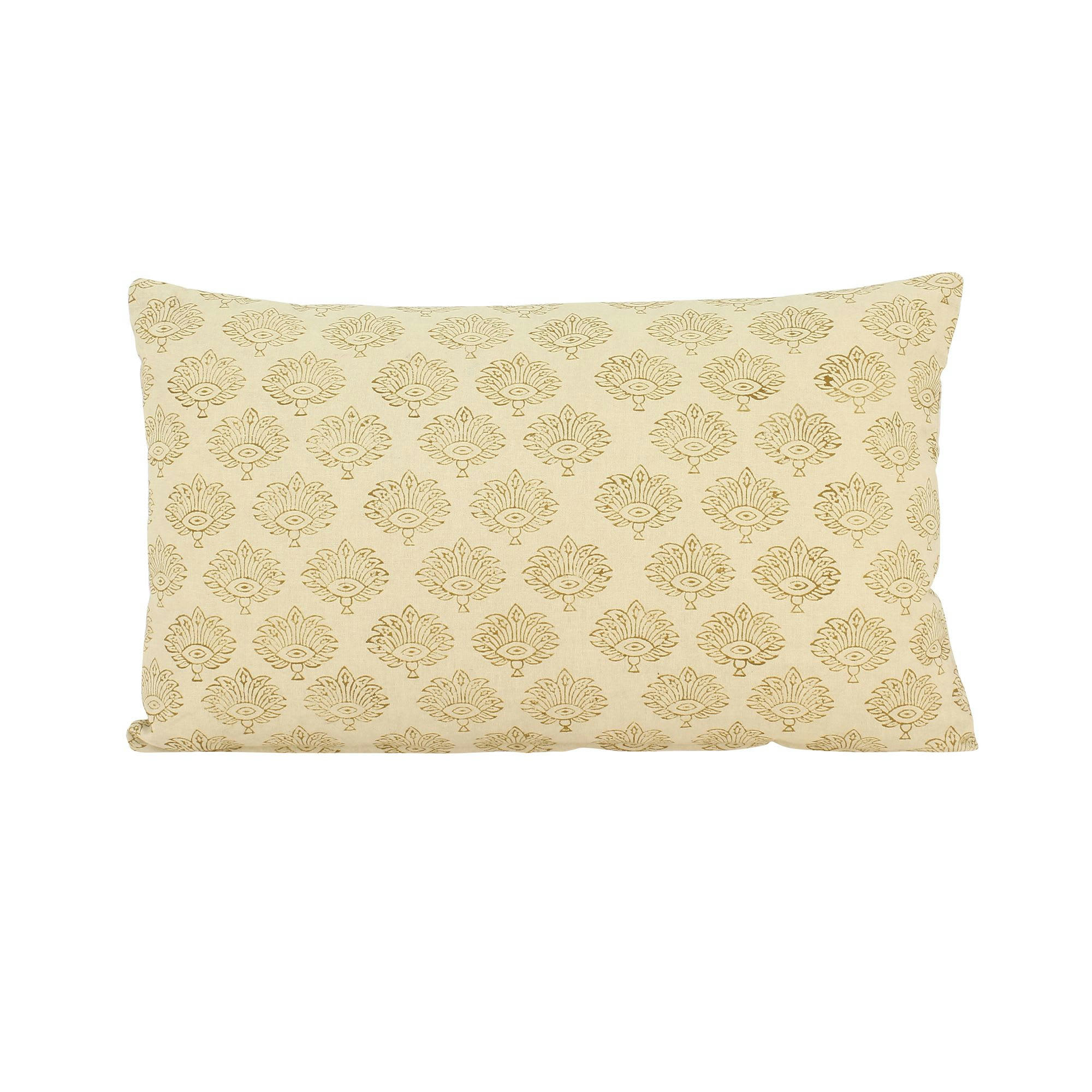 KOCHI - Coussin en coton beige 30x50cm