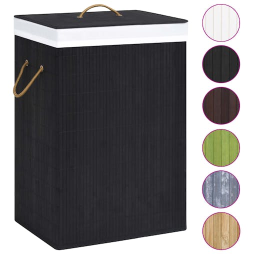 NNEVL Bamboo Laundry Basket Black