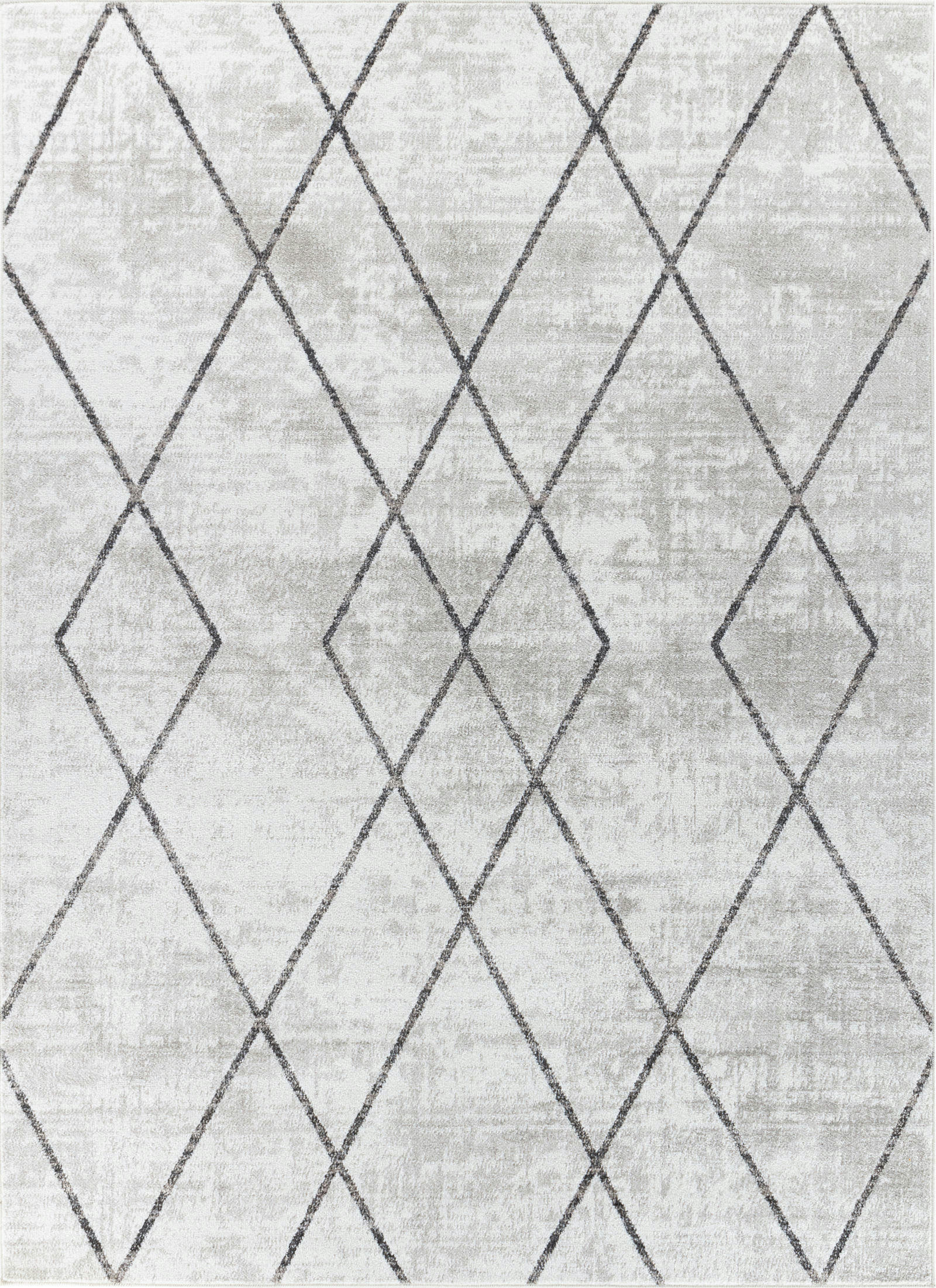 GIANNA - Tapis de Couloir Scandinave Industriel Blanc/Gris 80x150