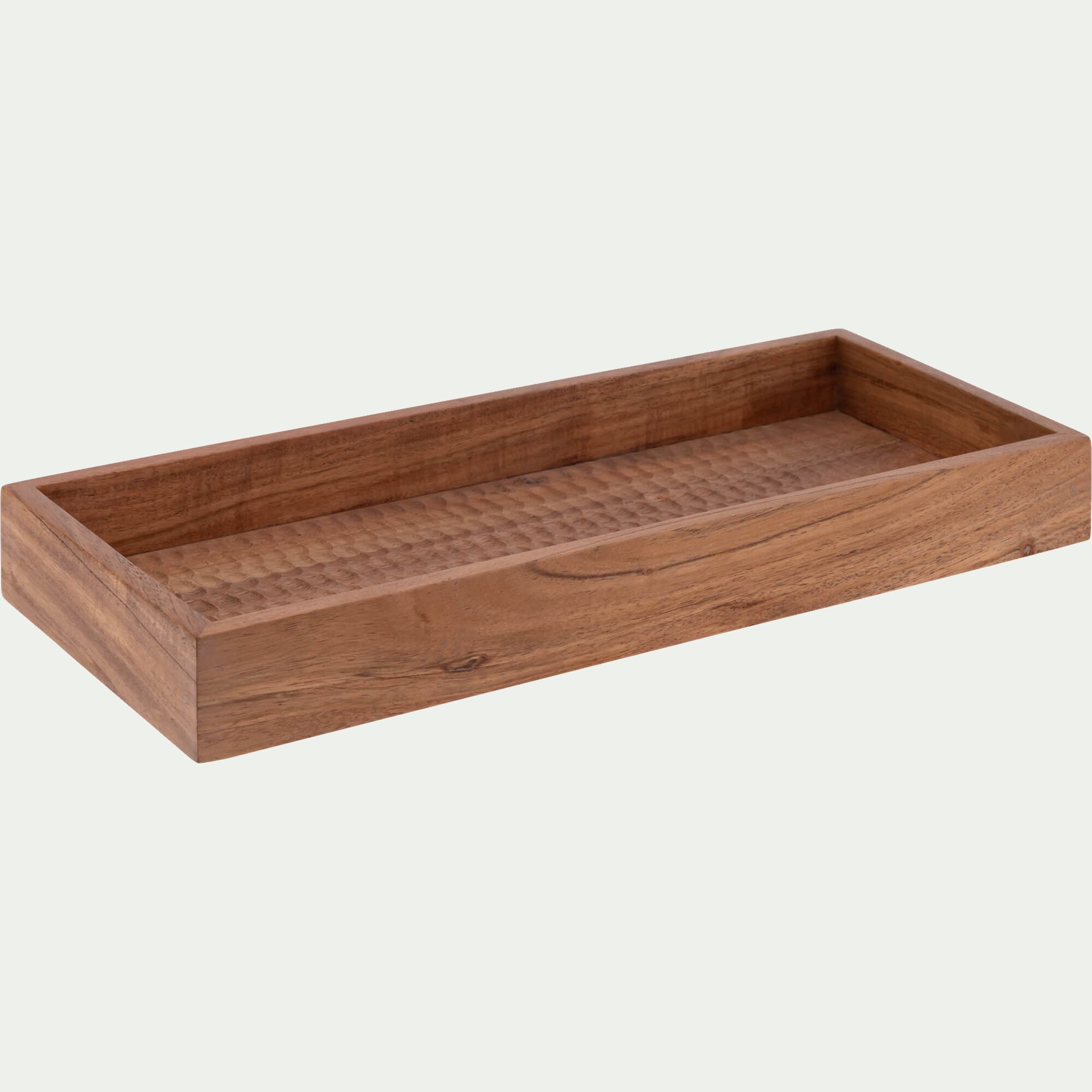 AURIAC - Plateau décoratif en bois de manguier 18x40cm - bois foncé