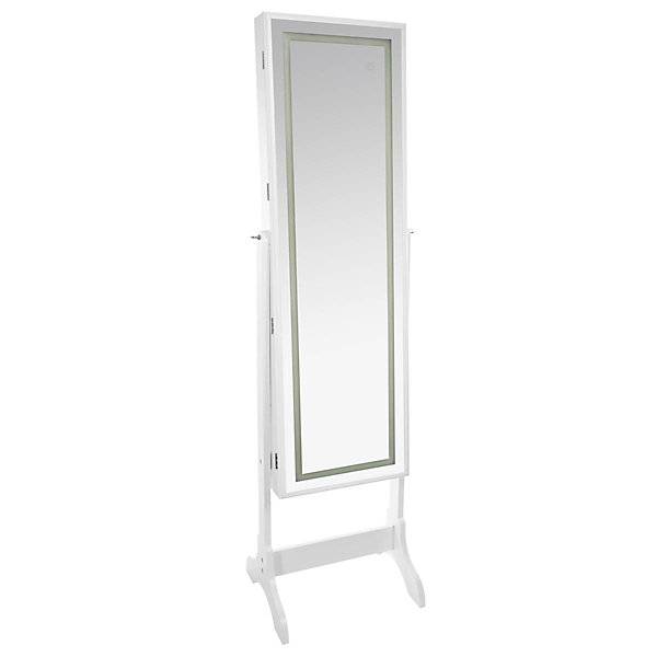 Armoire à bijoux LED verre - blanc - 47x155 cm - Atmosphera