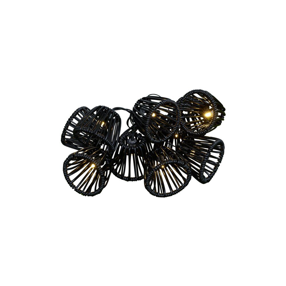 Guirlande solaire 10 LED design filaire noir 2,7m