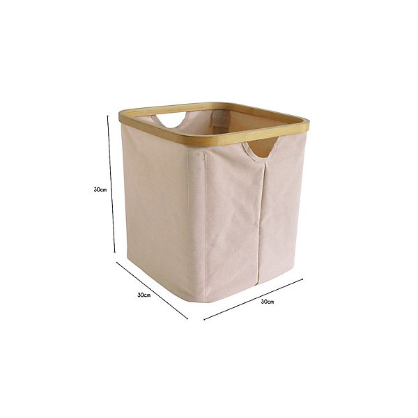 Lot de 6 Paniers de Rangement Hyppolite en tissu rose 30 x 30 x 30 cm