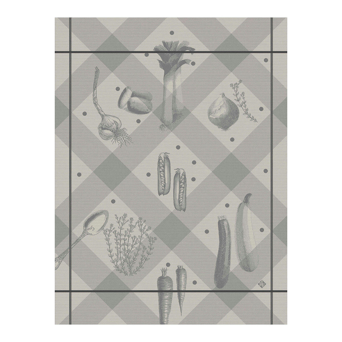LÉGUMES AU JARDIN - Torchon en coton champignon 60 x 80