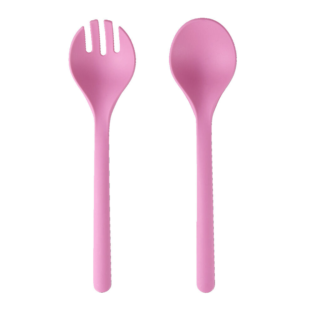 Couverts à salade x2 plastique rose L26,5cm