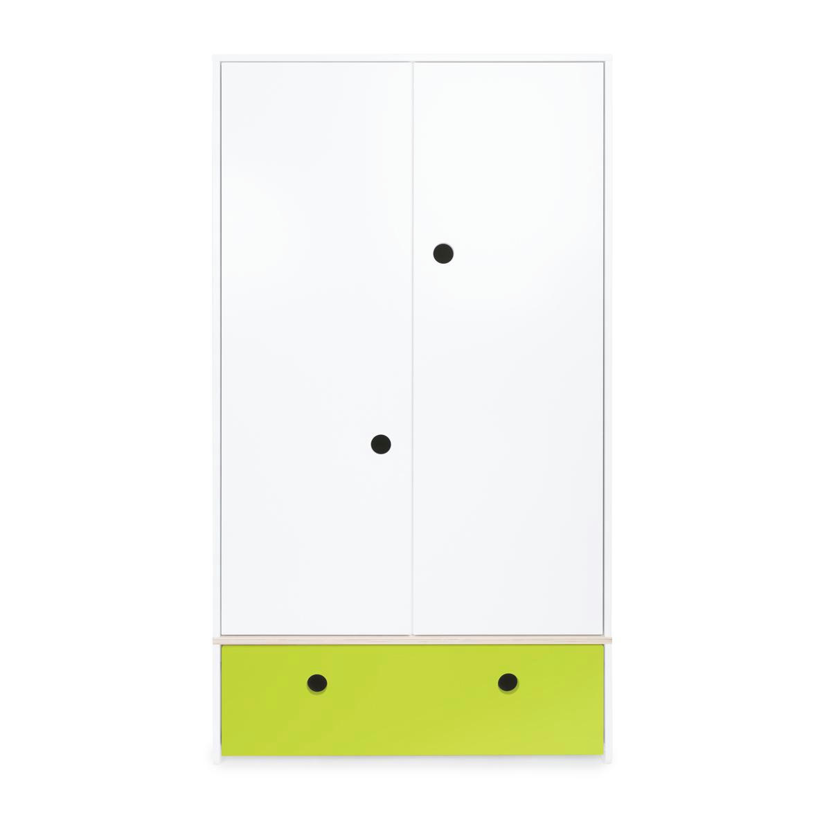 COLORFLEX - Armoire 2 portes façade tiroir citron vert
