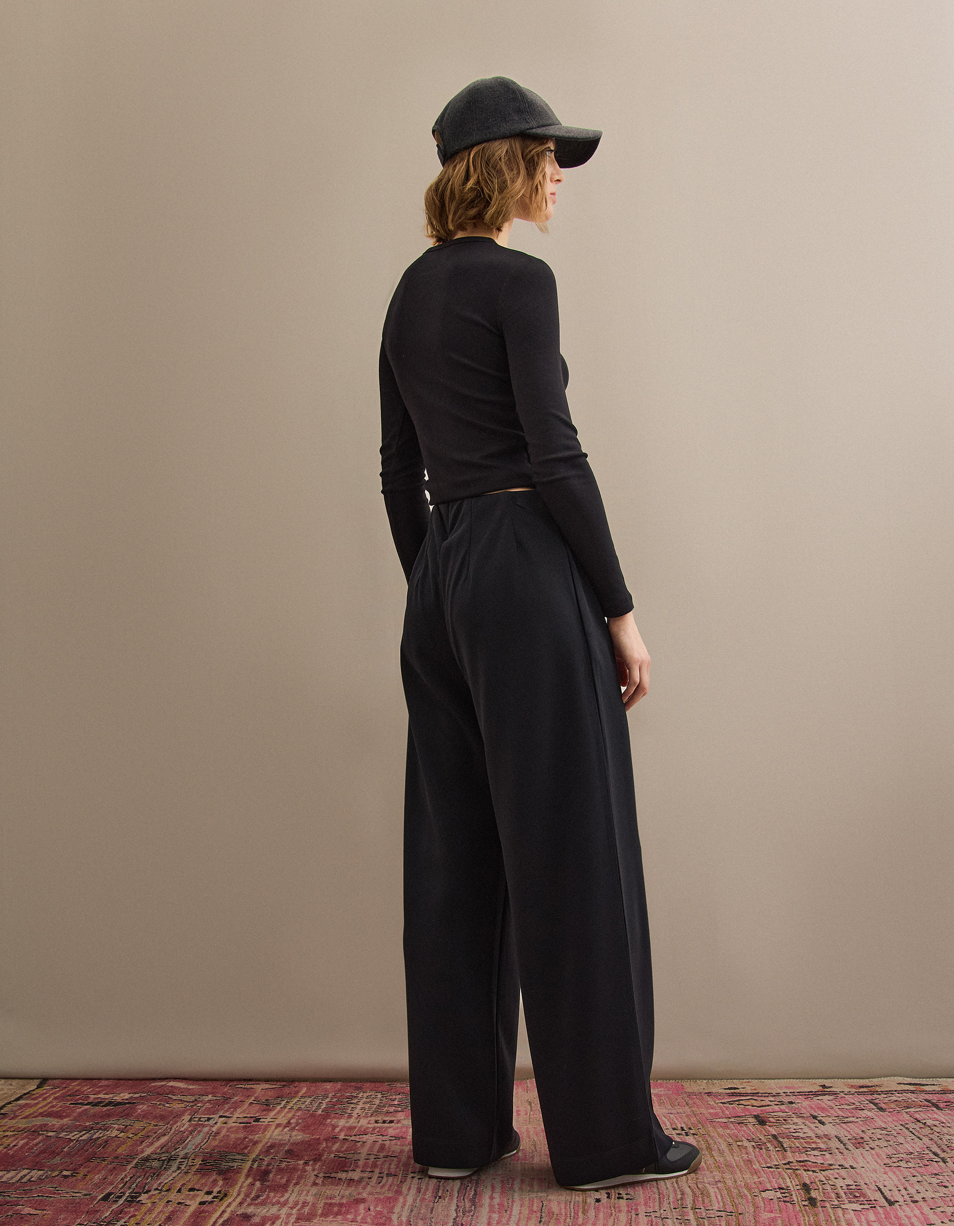 Calças Wide Leg, Mulher, Preto