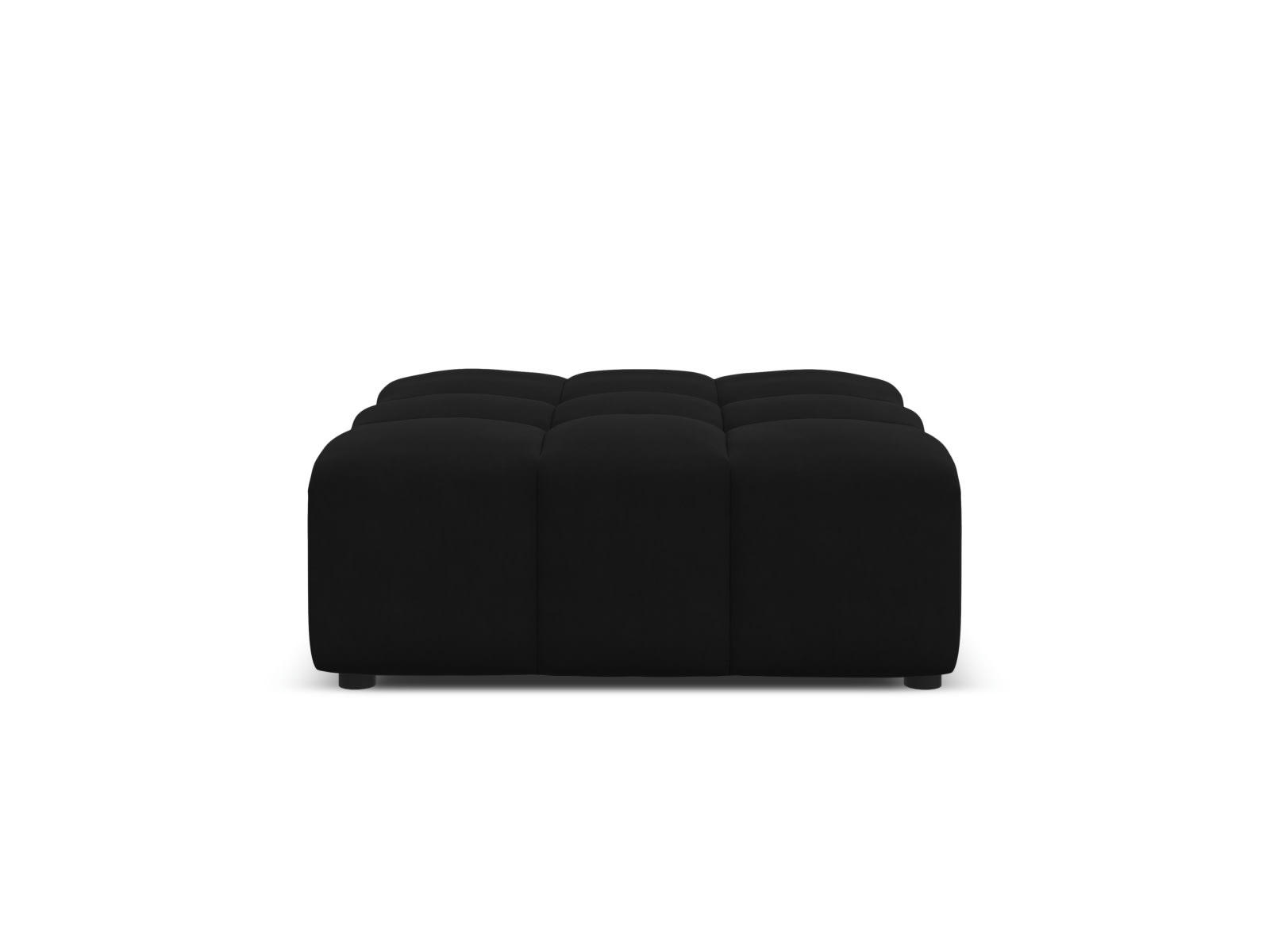 LUC - Pouf en tissu velours noir