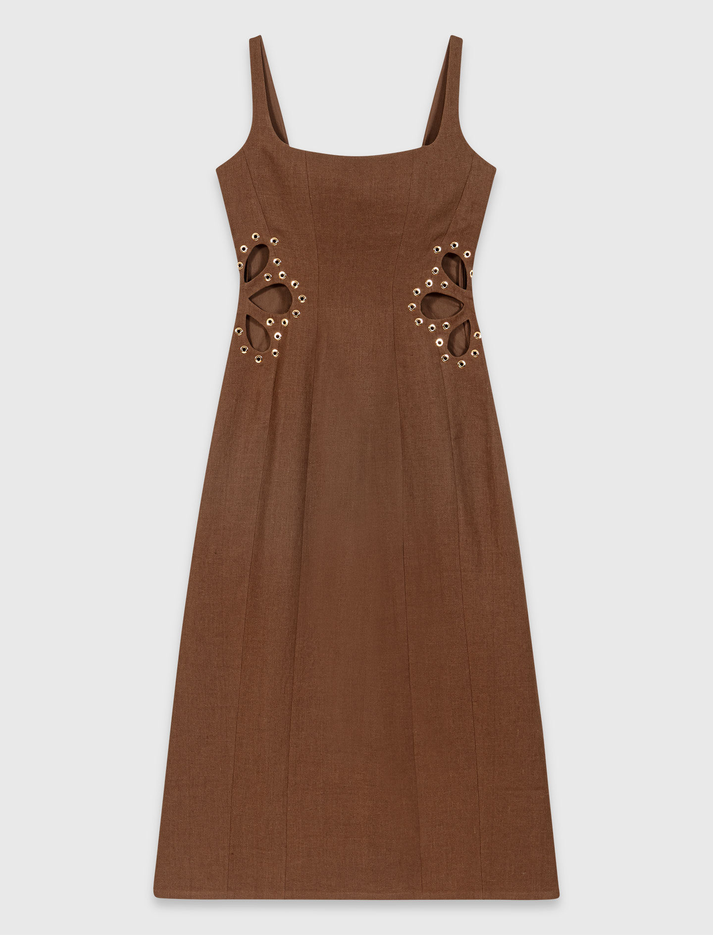 Robe longue en lin mélangé