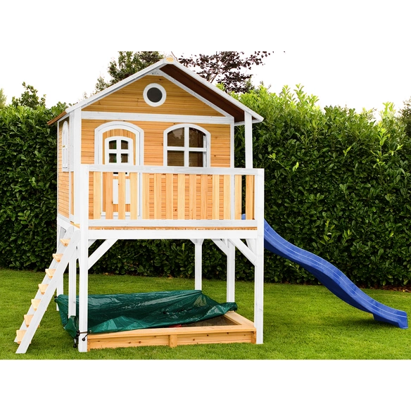 Kinderspielhaus »Marc«, BxHxT: 432 x 293 x 212 cm, Holz, braun/weiß/blau