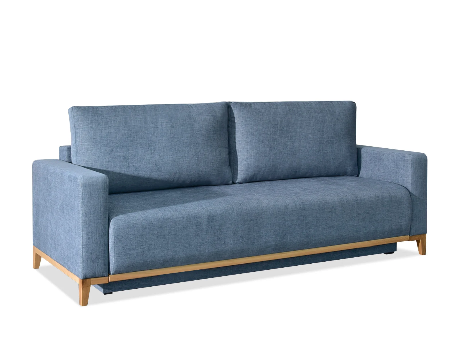 Sofa Stockholm Jeansowy Tkanina, Podstawa Dąb-Naturalny