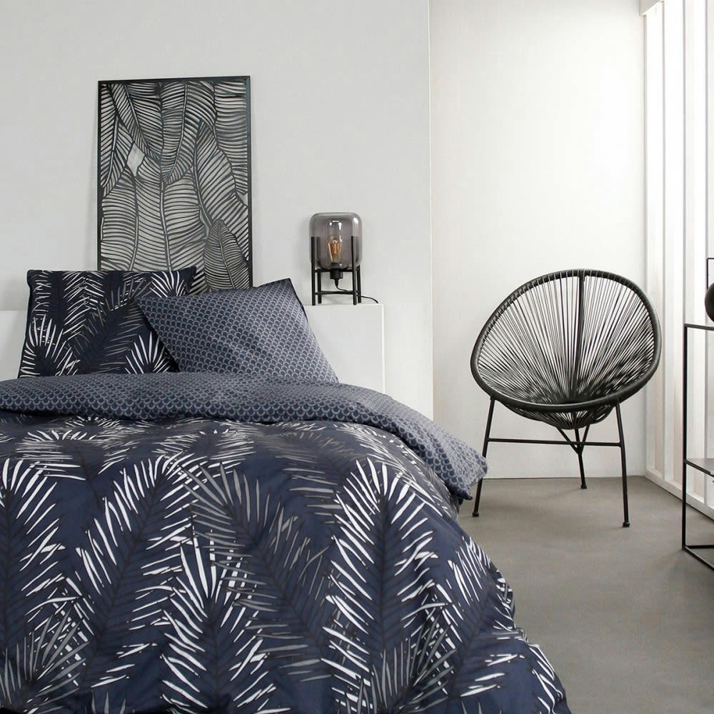 SUNSHINE BLEUPALM - Housse de couette 260x240 + 2 taies