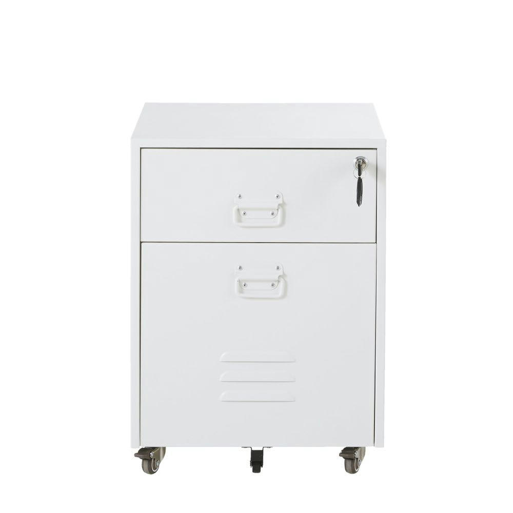 Loft Business - Caisson de bureau professionnel industriel en métal blanc