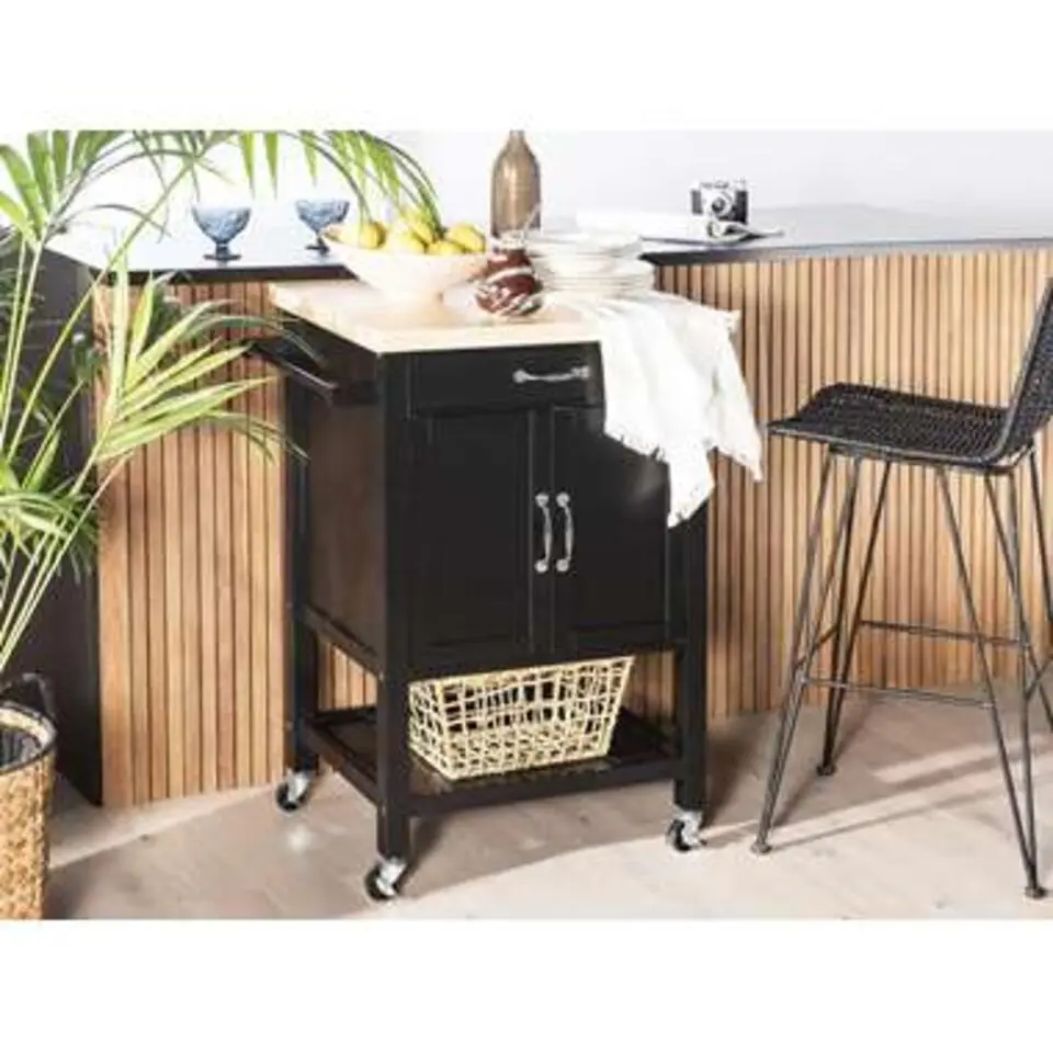 SIENA - Keukentrolley - Zwart - MDF