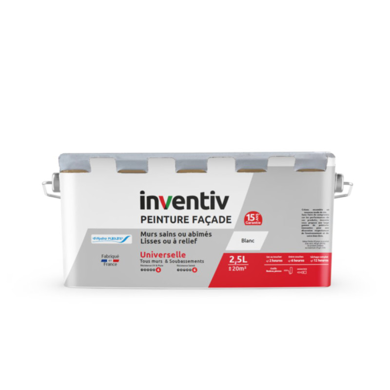 Peinture pour façade Hydro Pliolite blanc 2,5 L INVENTIV