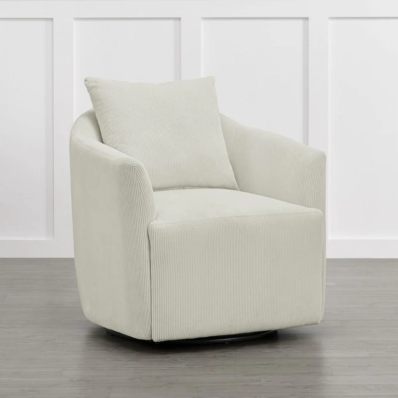 Delia Swivel Accent Chair Armchair with Back Pillow