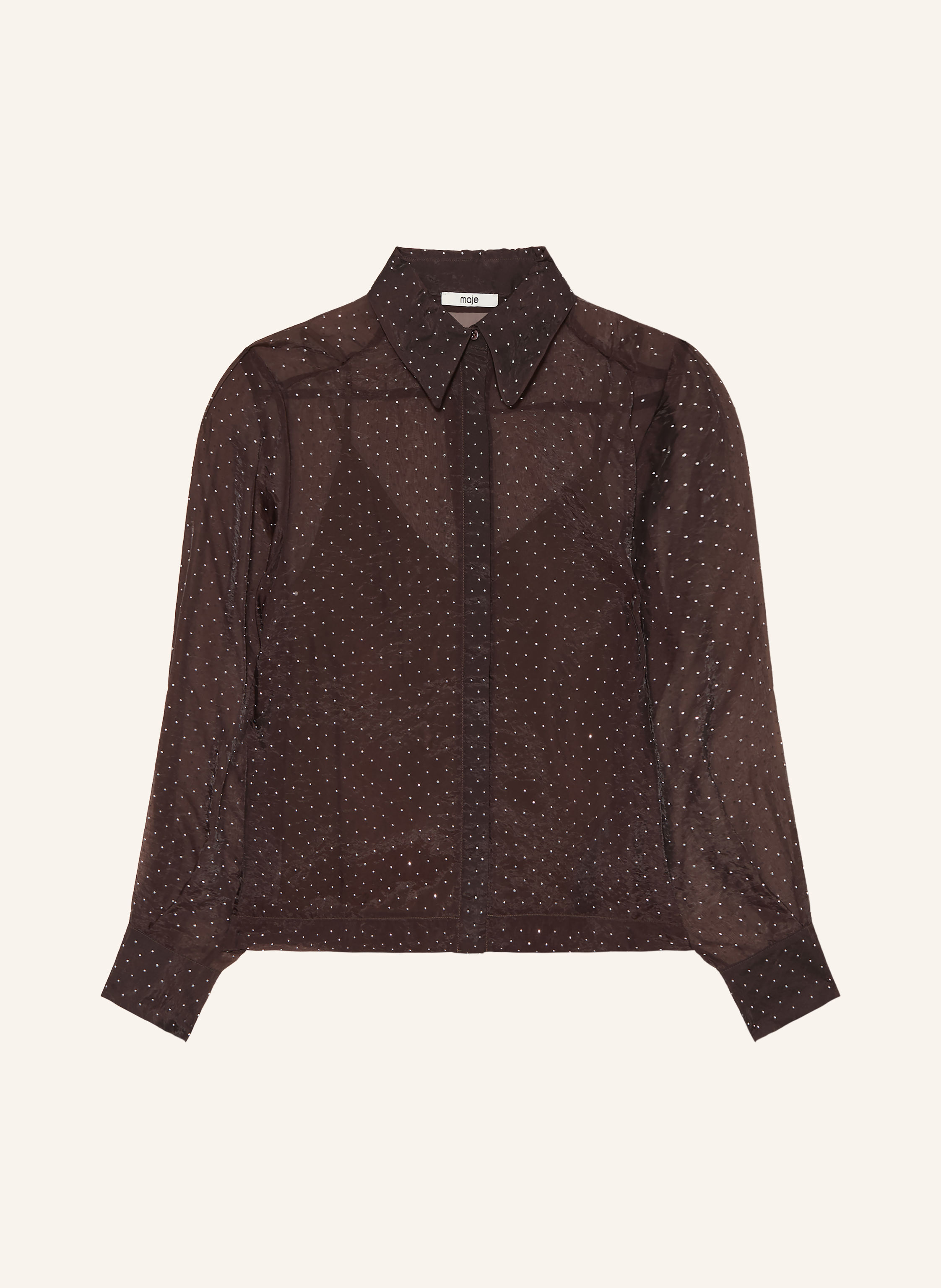 maje Hemdbluse mit Schmucksteinen